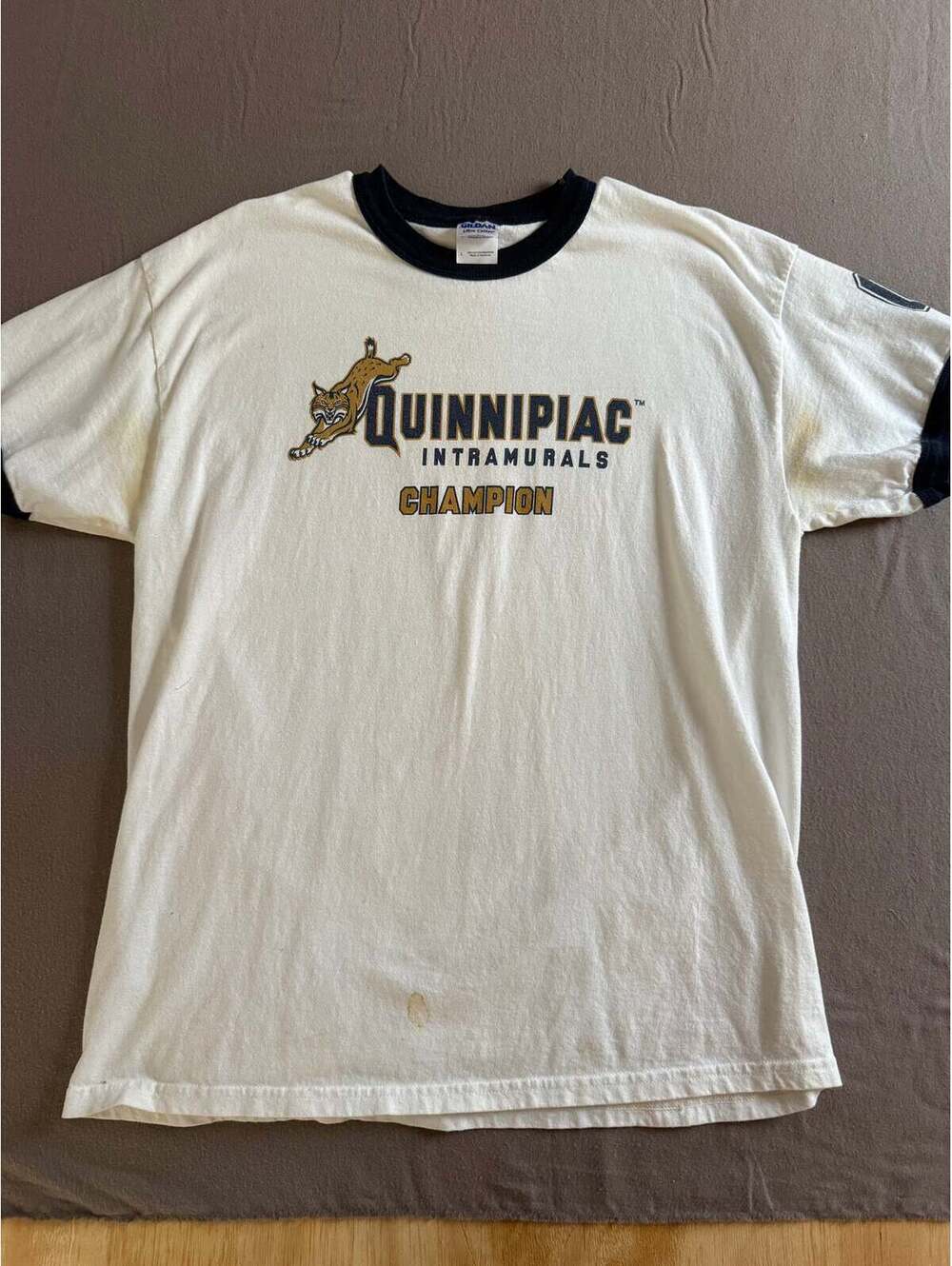 Quinnipiac Intramurals Champion Ringer Graphic Tee – Size L